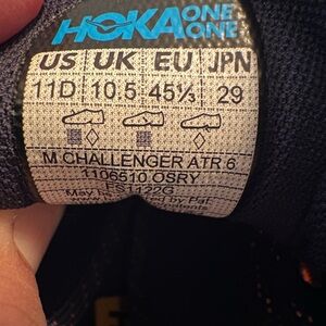 Hoka Men’s shoes One One Challenger ATR 6 in Black and Gray
